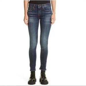 R13 Jeans Sz 30 Alison Skinny Howell Indigo Cut Out Frayed Back Hem Retail $350